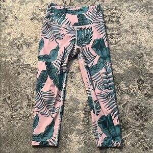 Tropical Print Kinsman Crop Leggings Small * 20" inseam